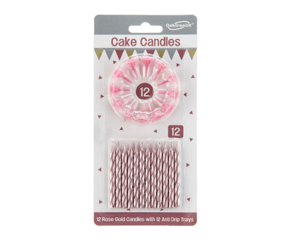 Rose gold birthday candles for a cake