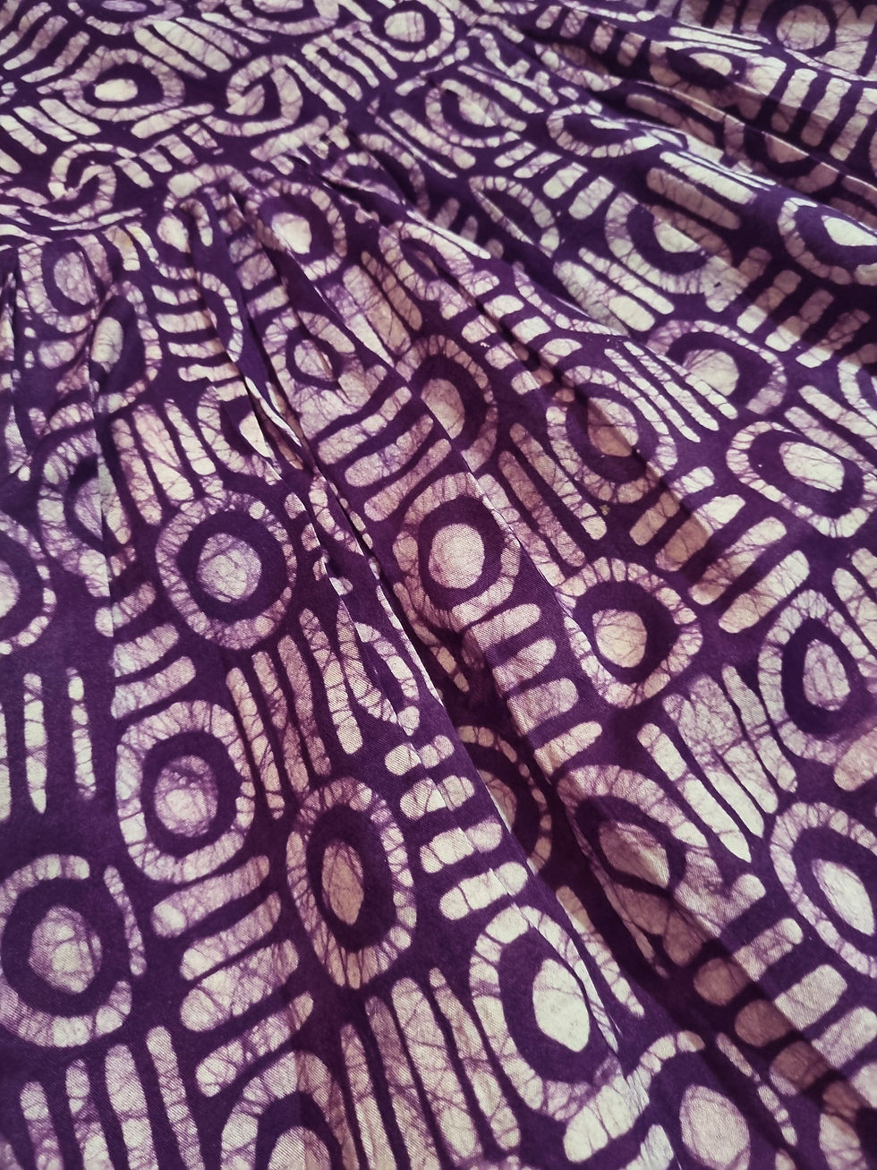 Thumbnail: Batik Angrakha Frock - Purple