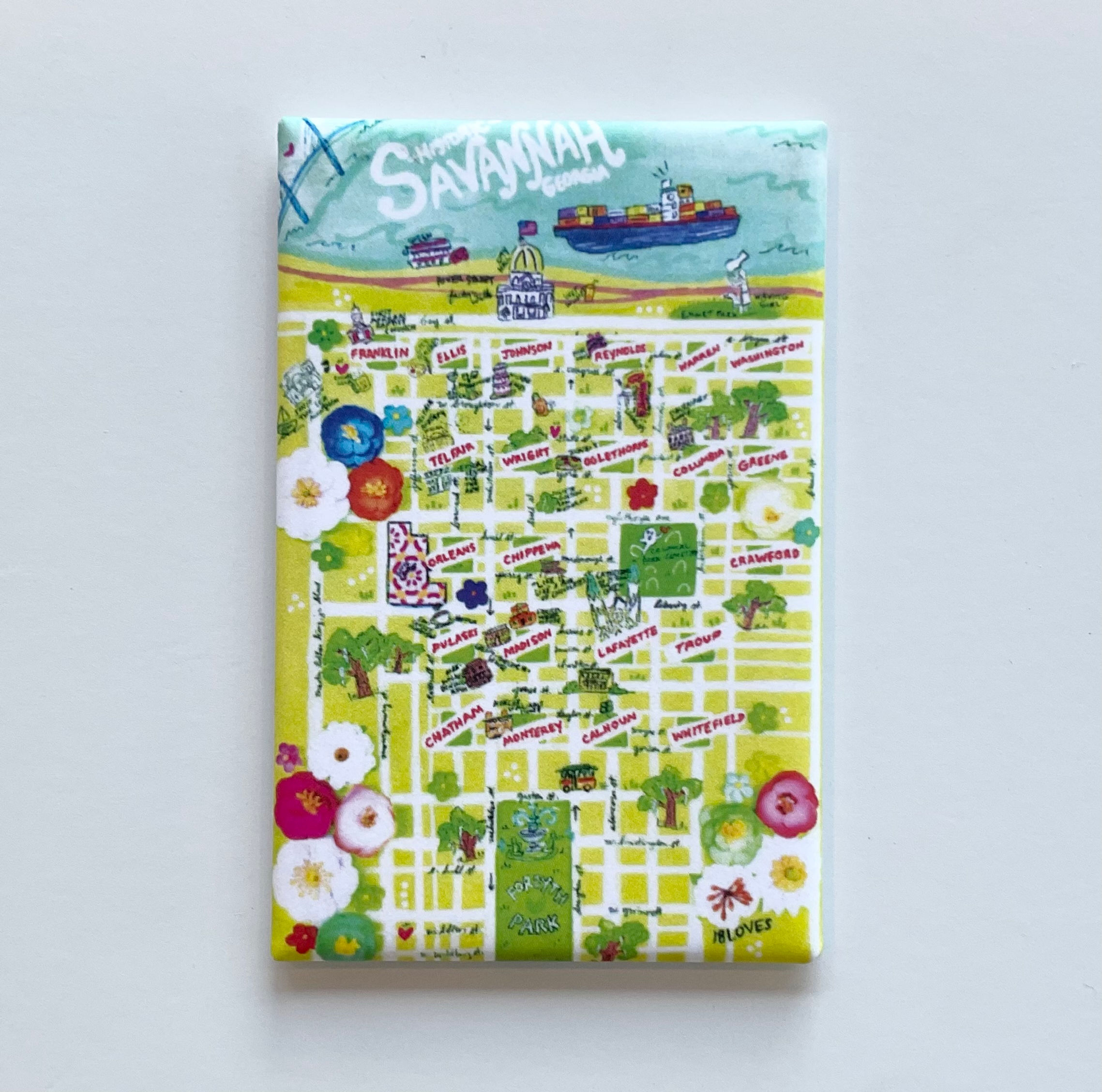 “Savannah Squares” Rectangle Magnet - WHOLESALE