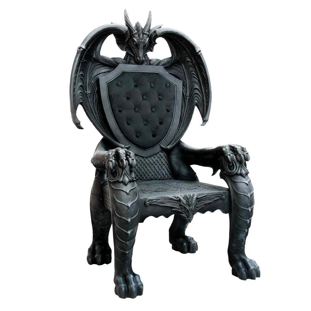 The Ironscale Throne is a powerful fantasy decor piece, cast in high-quality resin and hand-painted to resemble aged iron. Adorned with intricate dragon motifs and textured scale details, this throne evokes the grandeur of ancient mythical realms. Packaged in a protective box, it’s perfect for gifting or displaying. Ideal for dragon lovers, fantasy fans, and collectors of gothic or medieval decor, this throne adds a legendary touch to any space, bringing the strength of dragons into your world.