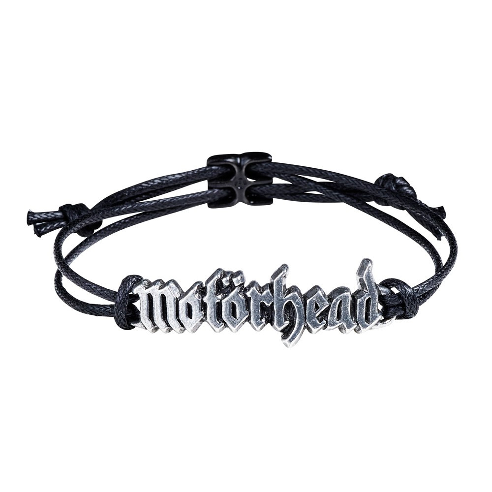 The logo first introduced on the sleeve of Motorhead's second album from 1977, Overkill. The logo on the original sleeve of their eponymous debut album, of 1977, used a slightly different, black letter font.