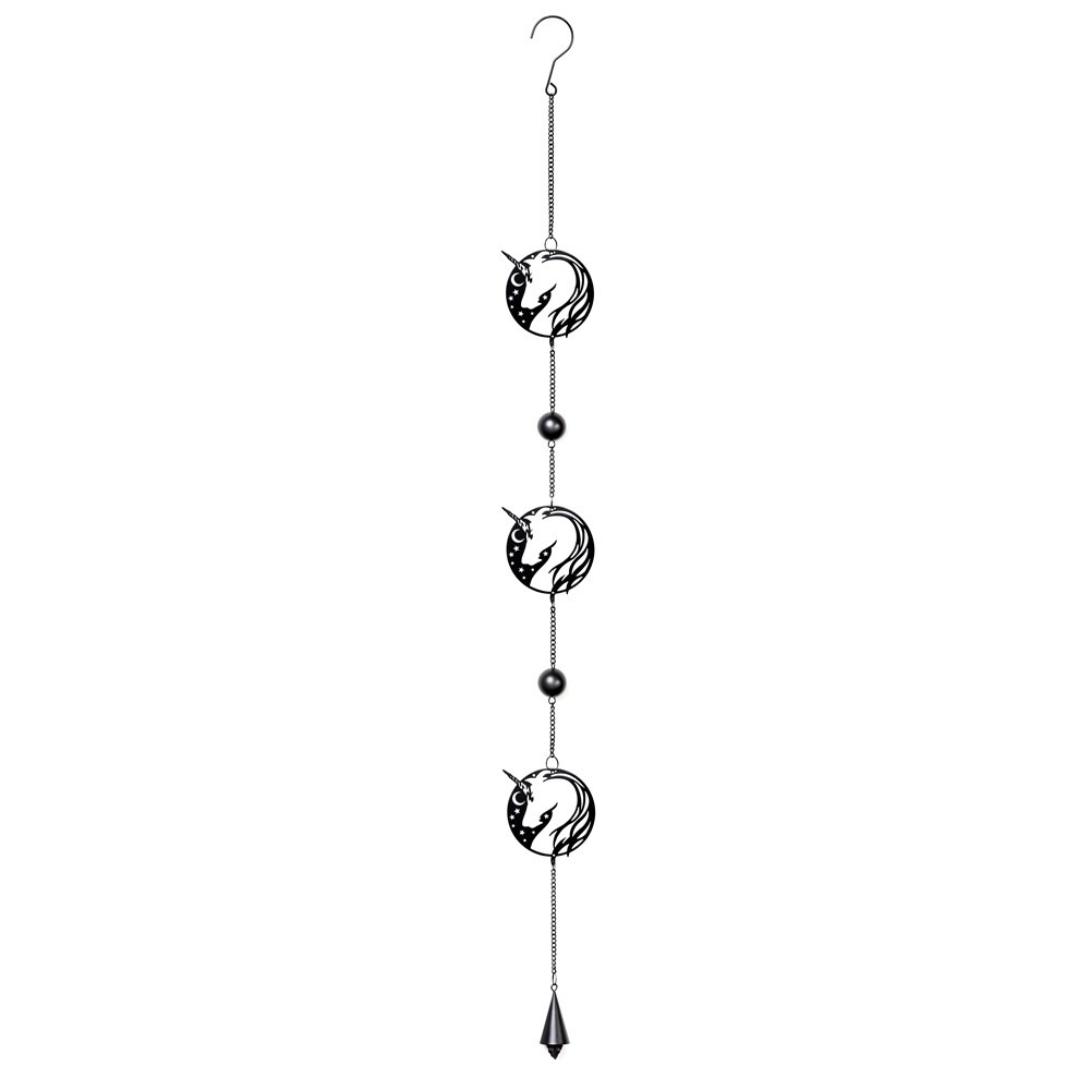 The magical power of the unicorn rests in it's singularity for it is the sole survivor of an ancient lineage, who's fellows all perished in the great flood. Add your own unique style to any room, home or garden with these Alchemy designed hanging decorations/ wind chimes. We have designs to suit every alternative taste.