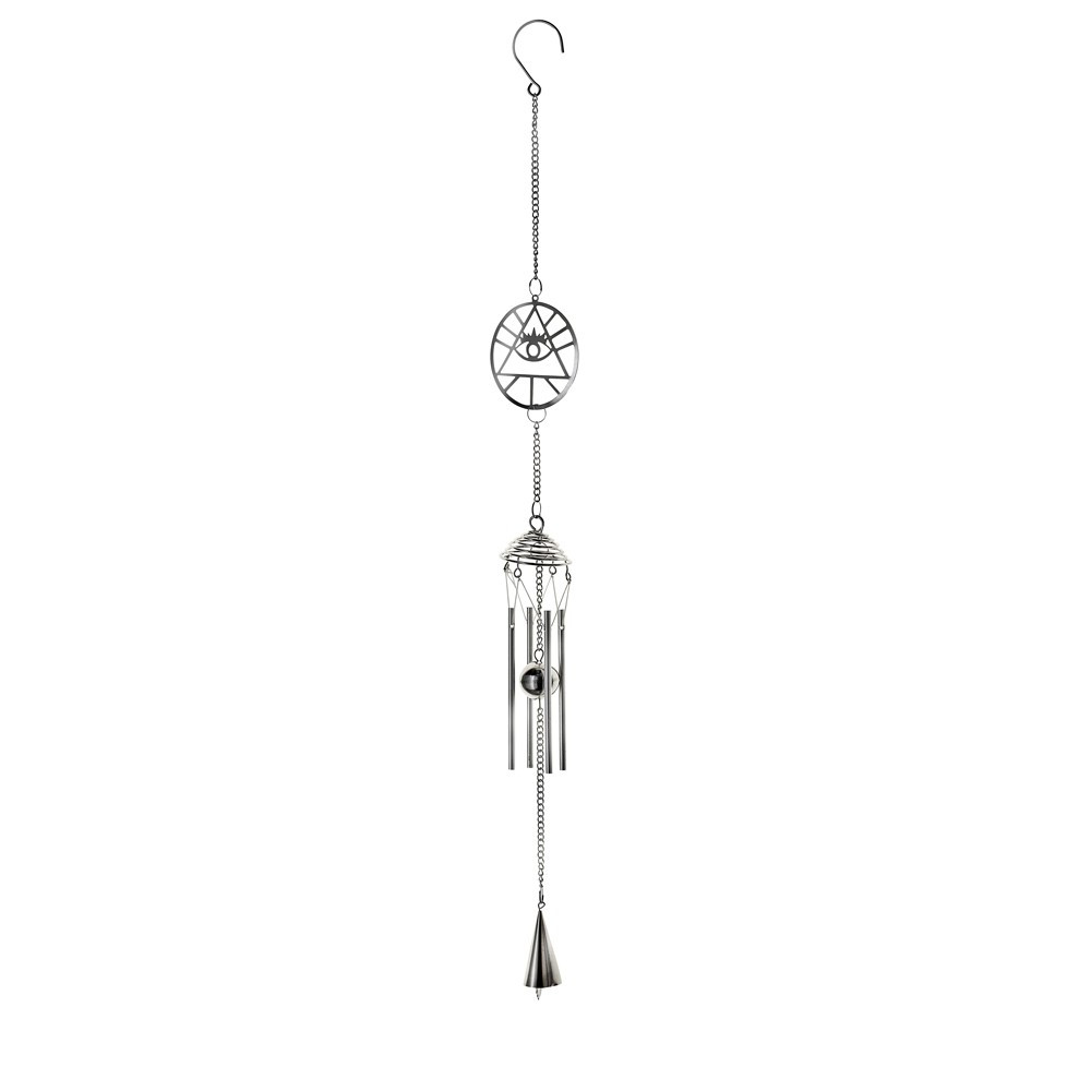 The 'Eye of Providence' wind chime will bring chimes of light and glory into your home. Not only will this wind chime sound pretty it will also look beautiful against the back drop of your boudoir.