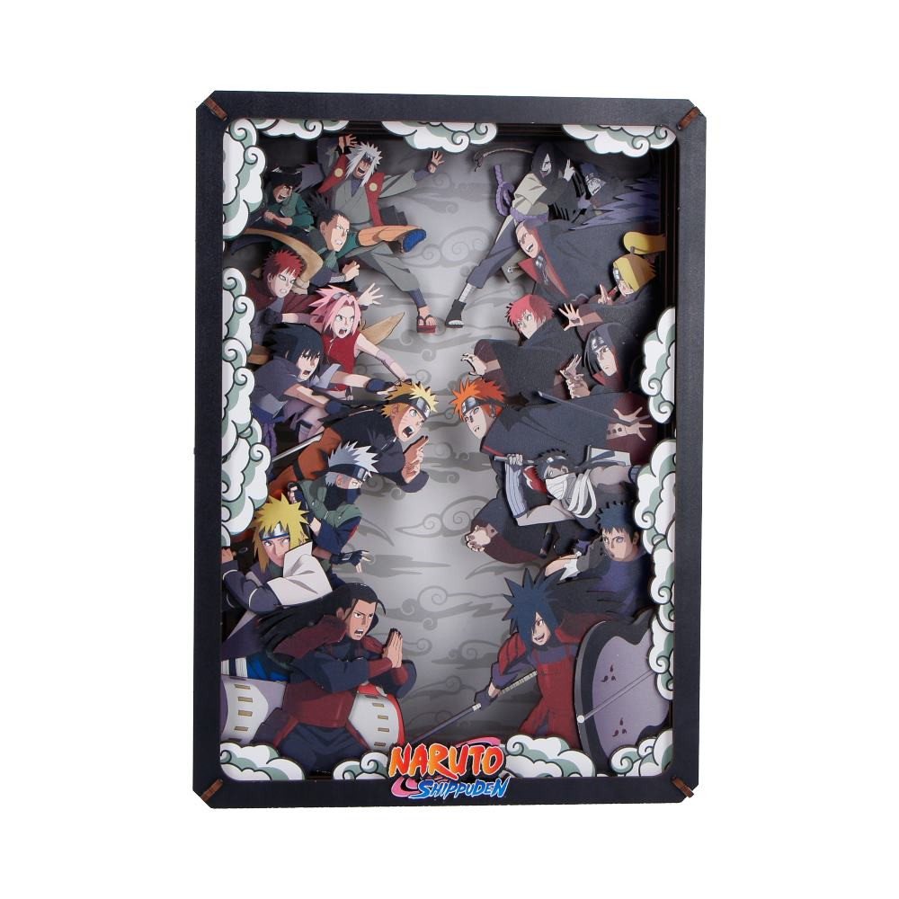 The Naruto combat wooden theatre is an officially licensed piece, designed as a bold and dynamic display showcasing a multi-layered battle scene of iconic characters facing off in an epic clash of good versus evil. Featuring 31 precision pre-cut wooden pieces, this 26.3cm model offers an engaging build and an impressive layered finish that adds depth and impact to any space. It comes securely packaged to ensure all components arrive safely, making it ideal for gifting or personal use. Perfect for Naruto fans, anime lovers, collectors and hobbyists, this striking wooden theatre lets you recreate and display a legendary moment from the series in your own collection.
