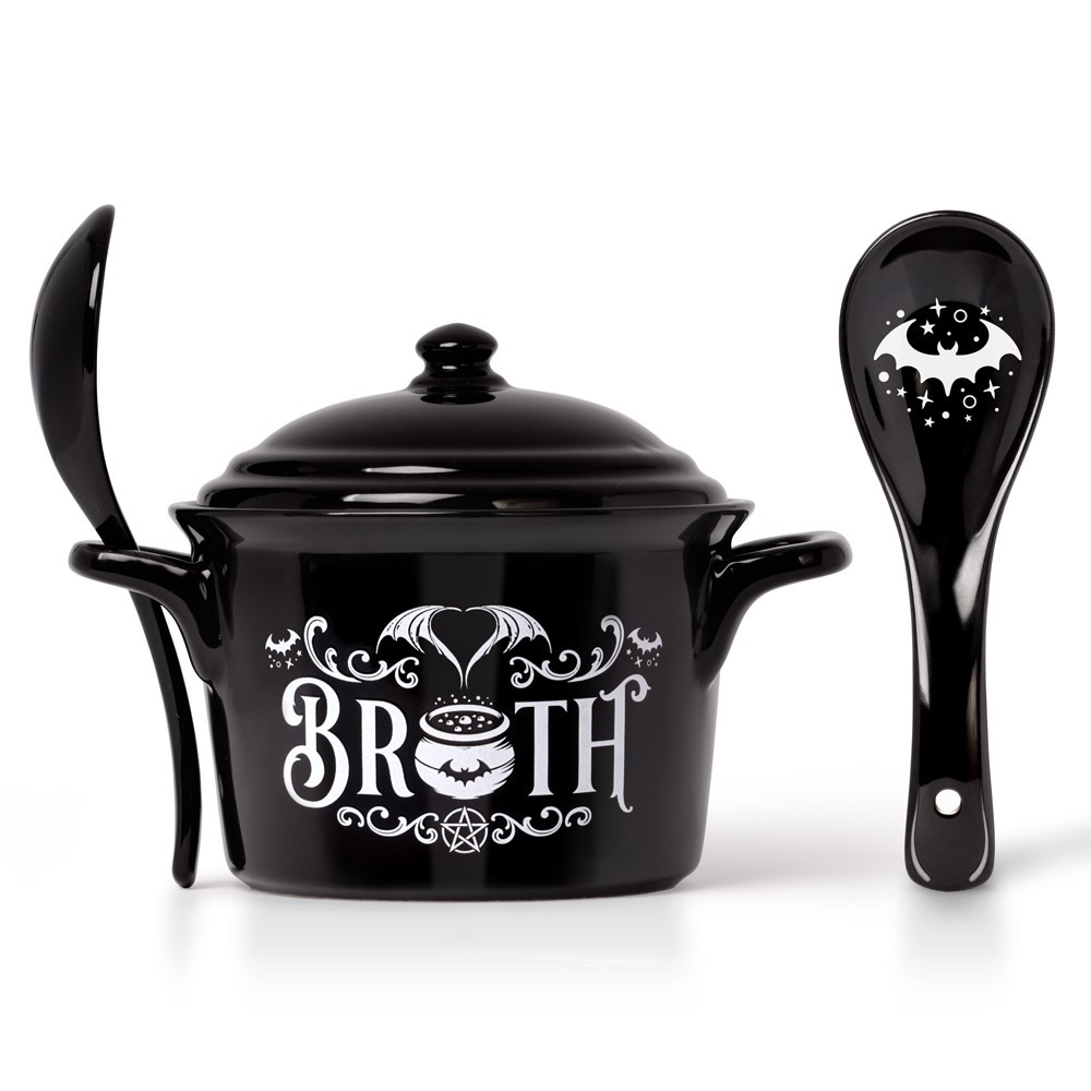 Batty about Bats, food and nice things to put food in! We just know you're going to love this Alchemy 'broth' lidded bowl and spoon set. A fantastic way to enjoy your, broth, soup, cereal or stew!