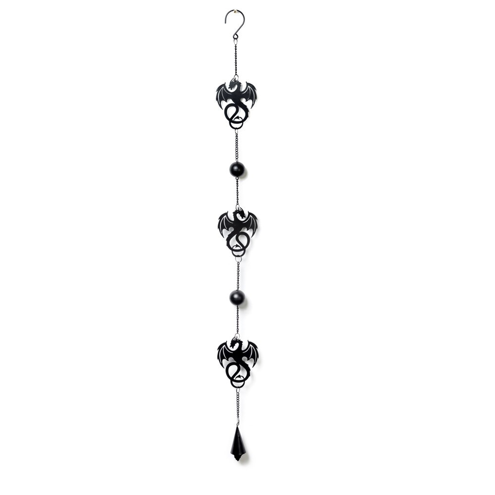 Based on our original iconic Alchemy Wyverex dragon design. We have created this incredible hanging decoration/ wind chime. It truly is a fantasy lovers dream decor item! Add your own unique style to any room, home or garden with these Alchemy designed hanging decorations/ wind chimes. We have designs to suit every alternative taste.
