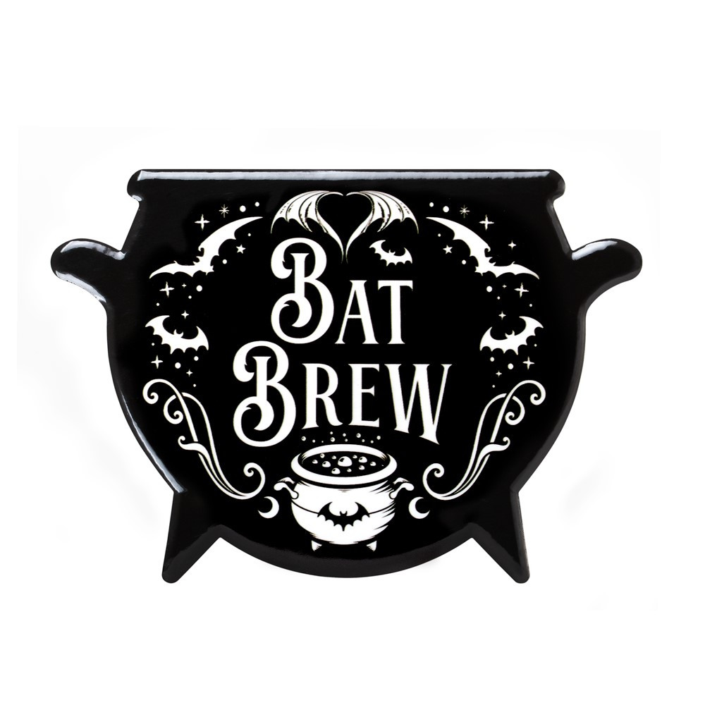Alchemy designed Cauldron inspired coasters are here! This exclusive cauldron shape has been created to perfectly present our most popular Alchemy artwork! A sensational gift for the Witch or warlock in your realm. Designs available in the cauldron collection are: 'Ouija', 'Witches Brew', 'Nosferabru', 'Purrfect Brew', 'Magical Catnip', 'Bat Brew' & 'Freaks like Me'. There are 24 unique Alchemy design coasters start your collection today! Alchemy coasters are sold individually to enable you to choose the perfect combination for your crypt! Extraordinary design for extraordinary people. Colour: Black, White, Grey Box Qty: 12pcs Carton Qty: 144pcs