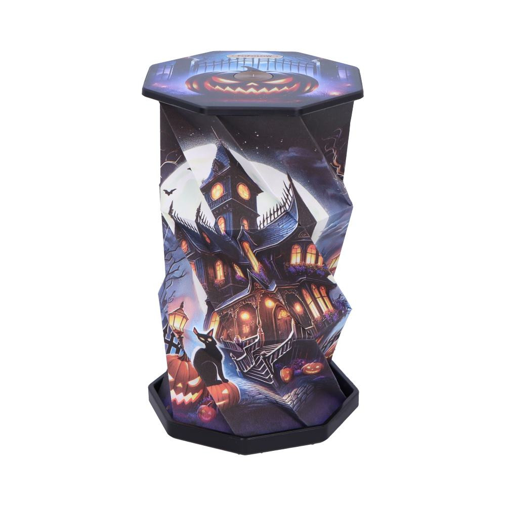 The Pumpkin Manor Foldable Lamp by Popglow is a spooky yet stylish lighting piece that brings Halloween magic to any space. Featuring detailed artwork of a haunted manor with pumpkins and eerie imagery, this foldable lamp is perfect for seasonal decorating. It’s USB-C rechargeable, touch-activated, dimmable, and completely wireless, making it easy to take the glow wherever you go. Packaged in a sleek gift box, it's great for Halloween lovers, gothic decor fans, or anyone looking to add a cosy, festive ambiance. Bring the spirit of the season to life with this charming, portable Halloween lamp.
