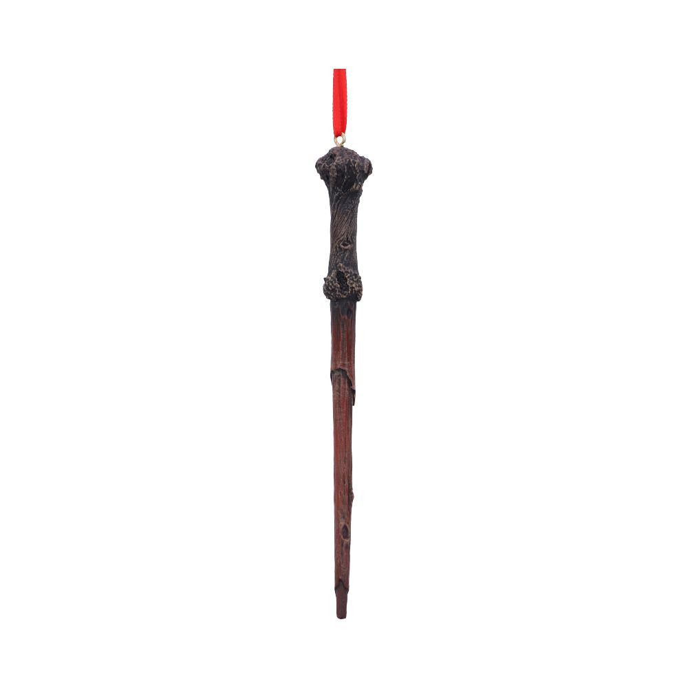 Have your tree Yule Ball ready or show your love for the Boy Who Lived with Nemesis Now’s range of Harry Potter hanging decorations. Here we have Harry Potter’s Wand, immortalised in resin and ready to hang in your home. Harry Potter's wand was 11" long, made of holly, and possessed a phoenix feather core. This was described by Garrick Ollivander to be an unusual combination of wand core and wood. The feather was donated by Fawkes, Albus Dumbledore's phoenix. It was revealed by Garrick Ollivander that Tom Riddle's wand core also came from Fawkes, making the two wands "brothers". Harry's wand was described as being "nice and supple".