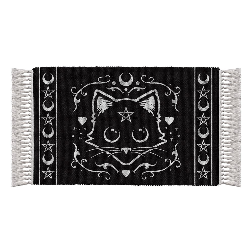 As any witch worth their potions know, hearth and home are not complete without a magical black cat to bless and protect your dwelling. Welcome your favoured feline familiar over the threshold with the reassurance of a fine rug by the fire.