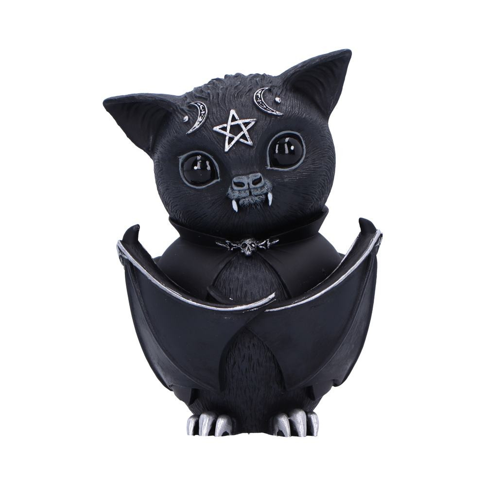 This strange creature is the union of good and evil. As you look into its black eyes you notice that all is not as it seems, darkness resides within. Inside of this bat appears to be a vampire spirit, encapsulated with abnormally large fangs and a black c