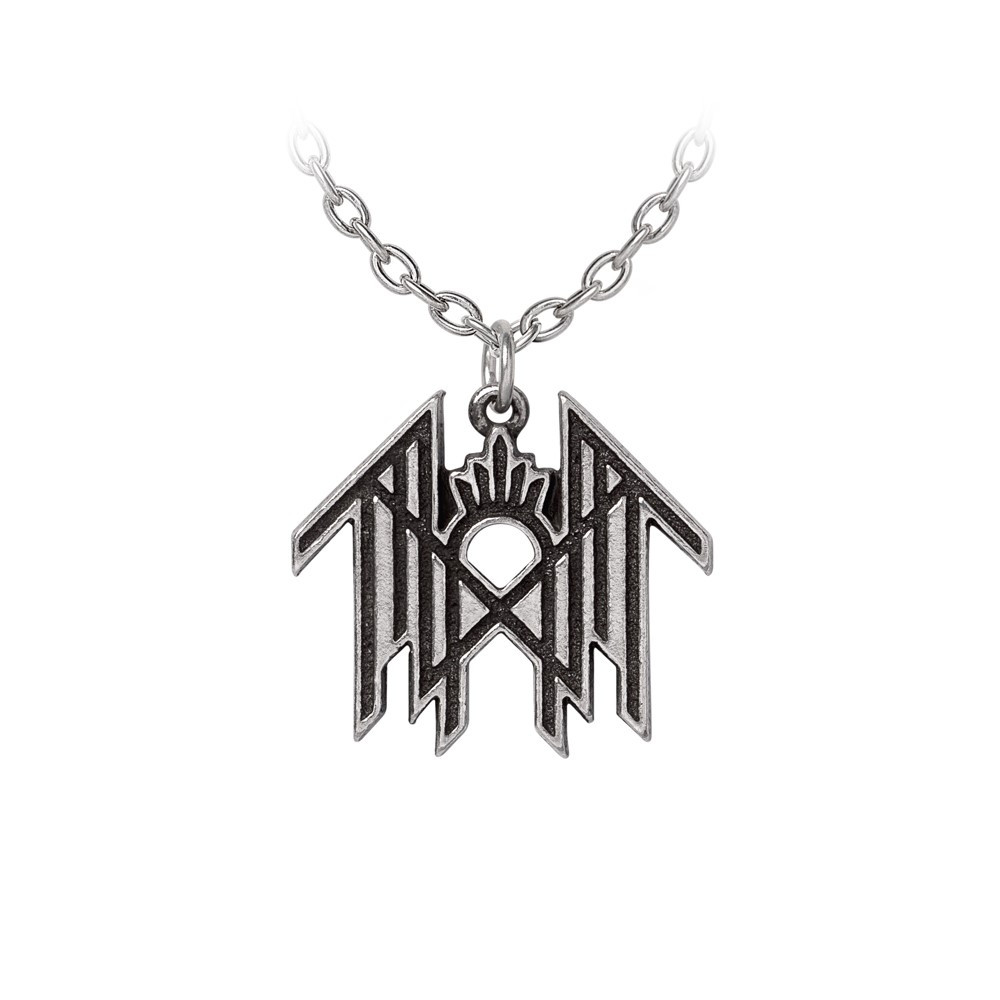 Sleep Token Logo Necklace - Handmade Pendant in Antiqued English Pewter with Chain Step into the sacred aesthetic of Sleep Token with this powerful logo necklace, featuring the band's iconic symbol cast in handmade antiqued English pewter. Suspended from a durable chain, this pendant captures the essence of the band's immersive world-mysterious, emotional, and spiritually charged. Crafted in England by skilled pewtersmiths, this piece blends minimalism with meaning, making it the perfect accessory for fans drawn to Vessel's enigmatic presence and the band's atmospheric fusion of alt-metal and ambient sound. • Sleep Token logo pendant in antiqued fine English pewter • Includes chain - comfortable, durable, and ready to wear • Handcrafted in England with premium pewter craftsmanship • Inspired by the band's symbolic, ritual-driven visual identity • Ideal for fans of immersive music, modern metal, and alternative fashion • A perfect gift or statement piece for devoted followers Simple, bold, and steeped in meaning, this Sleep Token necklace is more than just jewellery; it's a wearable symbol of devotion to the art and atmosphere of the band.