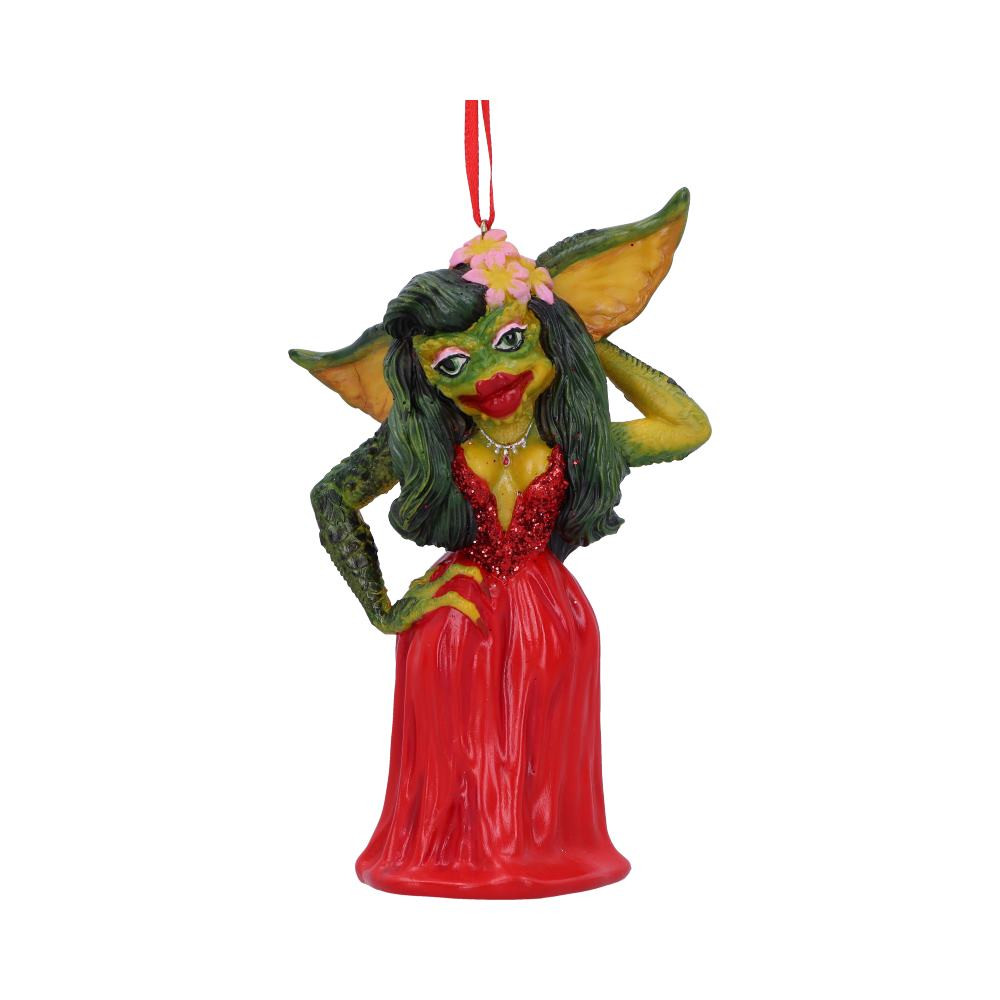 Gizmo and the Gremlins have taken Nemesis Now by storm! Here we see racy Greta, the female Gremlin, standing in a seductive pose with flowers in her long green hair. Wearing a red glittered dress, she is ready to cause havok in her new home! Cast in the finest resin before being hand-painted and will become your most feared festive ornament.
