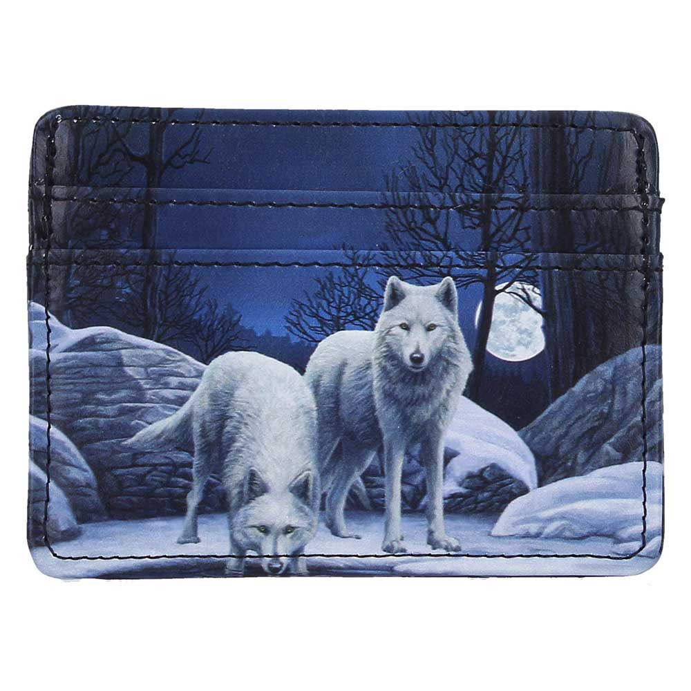 The Warriors of Winter Card Holder is a compact and functional accessory featuring breathtaking fantasy artwork by Lisa Parker. It showcases two white wolves standing in a snowy, moonlit forest, with the design mirrored on both sides for visual impact. Inside, multiple card slots provide secure storage for everyday essentials. Packaged in a gift box, it’s ideal for wolf lovers, nature enthusiasts, and fans of magical, winter-inspired themes. Add a touch of wild elegance to your daily carry with this beautifully designed card holder.