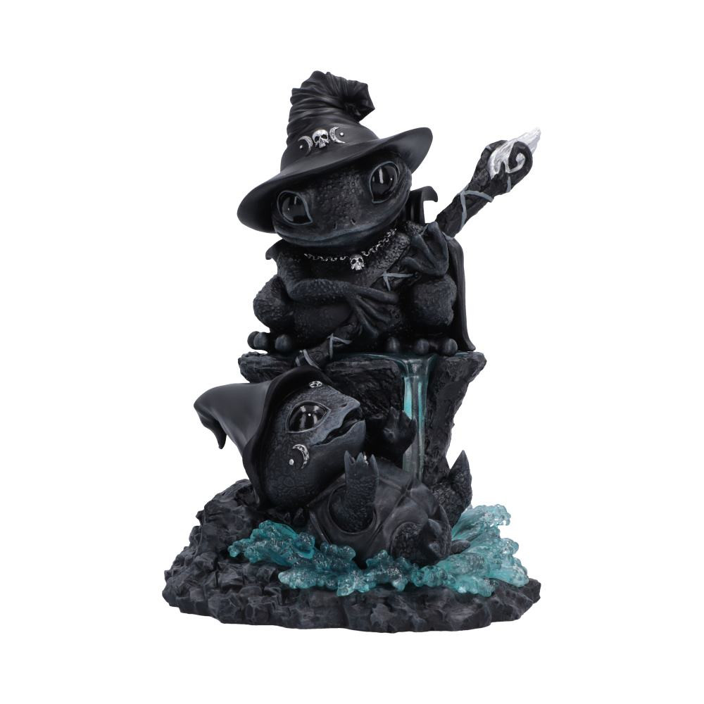 The Cult Cuties Waterfall Wonder is an enchanting figurine from Nemesis Now’s top-selling Cult Cuties range, featuring the beloved characters Asmoadeus and Shellial in a charming waterfall scene. Standing 18.6cm tall, this originally designed piece showcases Shellial playfully splashing in translucent blue water while Asmodeuses stands proudly atop the waterfall, all expertly hand-painted in rich dark colours. Packaged within an originally designed Cult Cuties display box, it is perfect for culture cuties collectors, fantasy figurine enthusiasts, gothic decor lovers, and fans of unique character collectibles. Bursting with personality and intricate detail, this delightful figurine is a wonderful way to add a touch of fantasy magic to any collection or display.