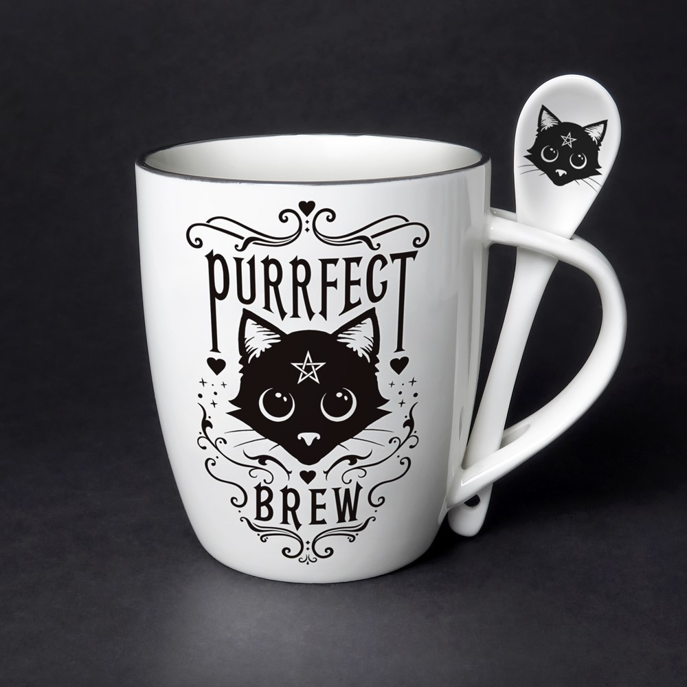 Cause a stir with these incredible mug and spoon gift sets! Perfect for that tea or coffee loving friend! Or maybe a little treat just for you, it will truly serve you a fiendishly good brew! This extraordinary mug and spoon set forms part of the exciting Home & Gift Collection by Alchemy.