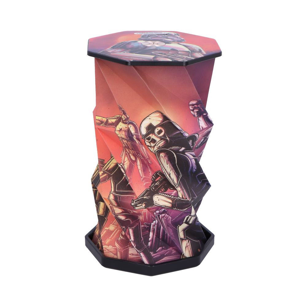 Popglow foldable lamp featuring Stormtrooper artwork is a sleek, space-saving light, perfect for Stormtrooper fans. Designed with bold, high-resolution graphics and powered by energy-efficient LEDs, it folds flat for easy storage and unfolds into a striking display piece. Packaged in a themed Popglow box, it's ideal for gifting or adding flair to your own space. Perfect for sci-fi lovers, collectors, and anyone looking to light up their room with galactic style, this lamp is where function meets fandom.