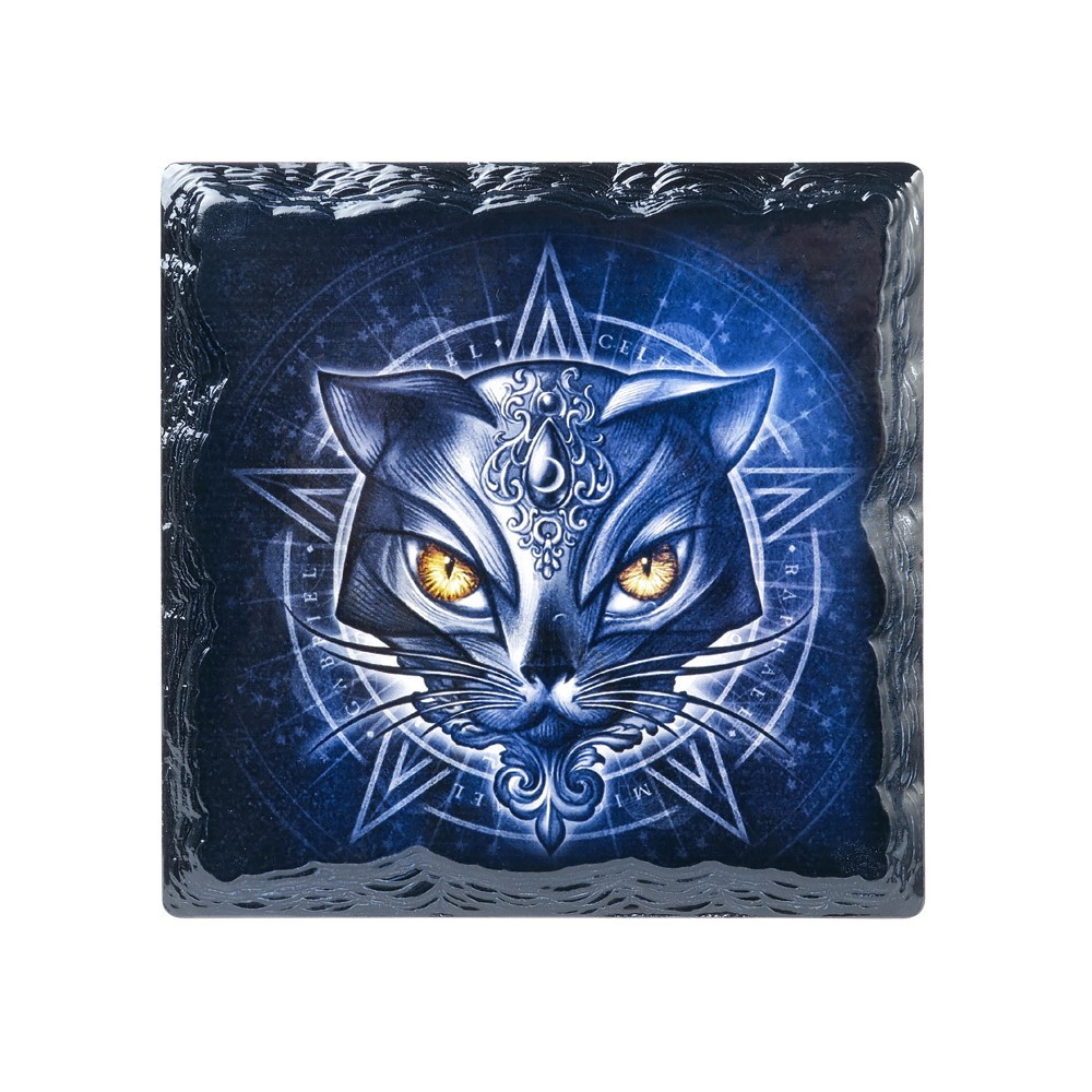 The classic 'Sacred Cat' art work is now depicted on a beautiful slate style coaster. This coaster is the perfect place to rest your favourite tipple or just as a decorative piece for your abode!