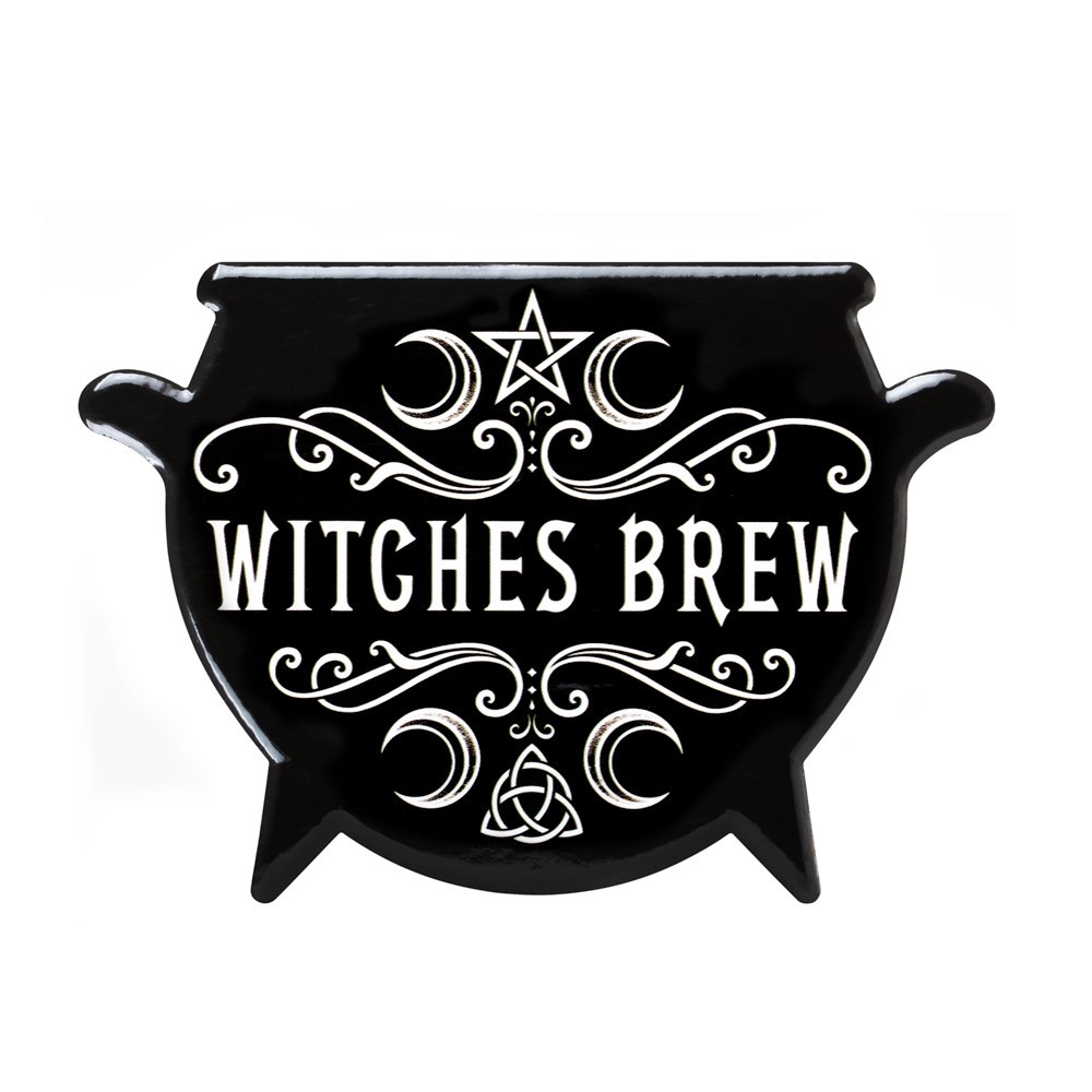 Alchemy designed Cauldron inspired coasters are here! This exclusive cauldron shape has been created to perfectly present our most popular Alchemy artwork! A sensational gift for the Witch or warlock in your realm. Designs available in the cauldron collection are: 'Ouija', 'Witches Brew', 'Nosferabru', 'Purrfect Brew', 'Magical Catnip', 'Bat Brew' & 'Freaks like Me'. There are 24 unique Alchemy design coasters start your collection today! Alchemy coasters are sold individually to enable you to choose the perfect combination for your crypt! Extraordinary design for extraordinary people. Colour: Black, White, Grey Box Qty: 12pcs Carton Qty: 144pcs