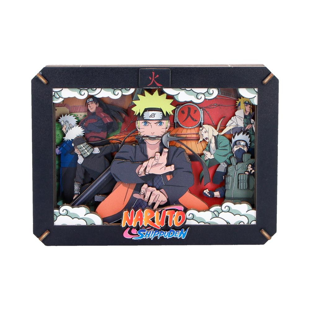 This officially licensed wooden theatre from Nemesis Now brings to life an action-packed moment featuring Naruto battle-ready, surrounded by familiar characters such as Kakashi, from Naruto. Featuring 31 precision pre-cut wooden pieces, it builds into a detailed multi-layered scene that creates depth, movement, and a striking display effect, standing at 14.3cm tall for easy showcasing. Packaged in a branded collector-style box with all components securely arranged, it's ideal for gifting or display. Perfect for fans, collectors, and anime enthusiasts, this unique piece lets you recreate an iconic movement and bring a touch of the Naruto world into your own space.