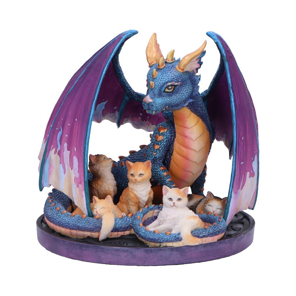 Immerse yourself in the enchanting world of fantasy with this heartwarming figurine by renowned artist Selina Fenech from Nemesis Now's premium collection. Crafted from the finest resin, the Foster Family figurine captures a magical moment where a Dragon Mother tenderly shelters a litter of abandoned ginger and white kittens under her protective wings. Selina Fenech's artistic touch is evident in the vibrant colors and intricate details, bringing to life the extraordinary bond between mythical creatures and earthly companions. Meticulously hand-painted, this figurine is part of our exclusive collection featuring fantastical creations by renowned fantasy artists, celebrating the union of mythical realms and the beauty of compassion. Perfect for fantasy art enthusiasts, Foster Family adds a touch of magic and wonder to any collection, symbolizing the extraordinary creativity found in the captivating world of fantasy art. Explore our selection of fantastical figurines and giftware by renowned fantasy artists. Keywords: foster, family, selina, Dragons, Figurines Small (Under 15cm).