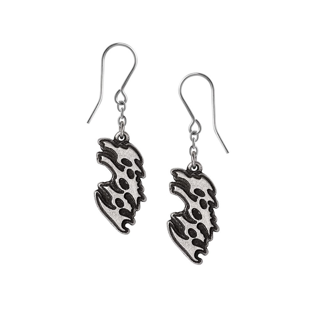 Channel the raw, rebellious spirit of rock star Poppy with these striking dangler earrings, featuring her industrial-inspired logo in handcrafted antiqued pewter. Suspended from delicate yet edgy fine chain links, these earrings swing with attitude and reflect the darker, heavier side of Poppy's evolving sound. Designed for fans of alt-metal fashion and bold self-expression, these earrings bring a fierce energy to any outfit perfect for gigs, festivals, or everyday wear with a hard-edged twist. Lightweight yet statement-making, they fuse elegance with the grit of modern rock. • Sharp Poppy logo design in antiqued pewter • Dangler style with fine chain links for movement and edge • Handmade in England using high-quality English pewter • Lightweight, comfortable, and full of attitude • A standout accessory for fans of heavy rock, alt-metal, and bold fashion • Official licensed merchandise Celebrate the defiant, iconic style of Poppy with these handcrafted pewter earrings, daring, dynamic, and unapologetically loud!