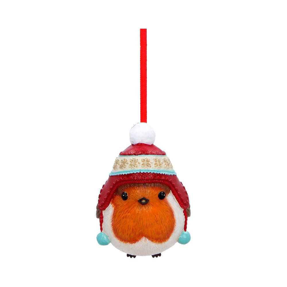 The Winter Robin Hanging Ornament is a charming festive decoration that gives a classic Christmas robin a delightful seasonal twist. Featuring a round, compact design, the robin wears a detailed Christmas bobble hat with rich red colouring and festive accents, all lovingly hand-painted and cast in the finest resin. The ornament comes complete with a red ribbon for easy hanging and display, making it simple to add to trees, shelves or festive decor. Perfect for Christmas decor lovers, bird enthusiasts, and thoughtful gift buyers, this ornament adds warmth, character, and a touch of traditional Christmas charm to any home.