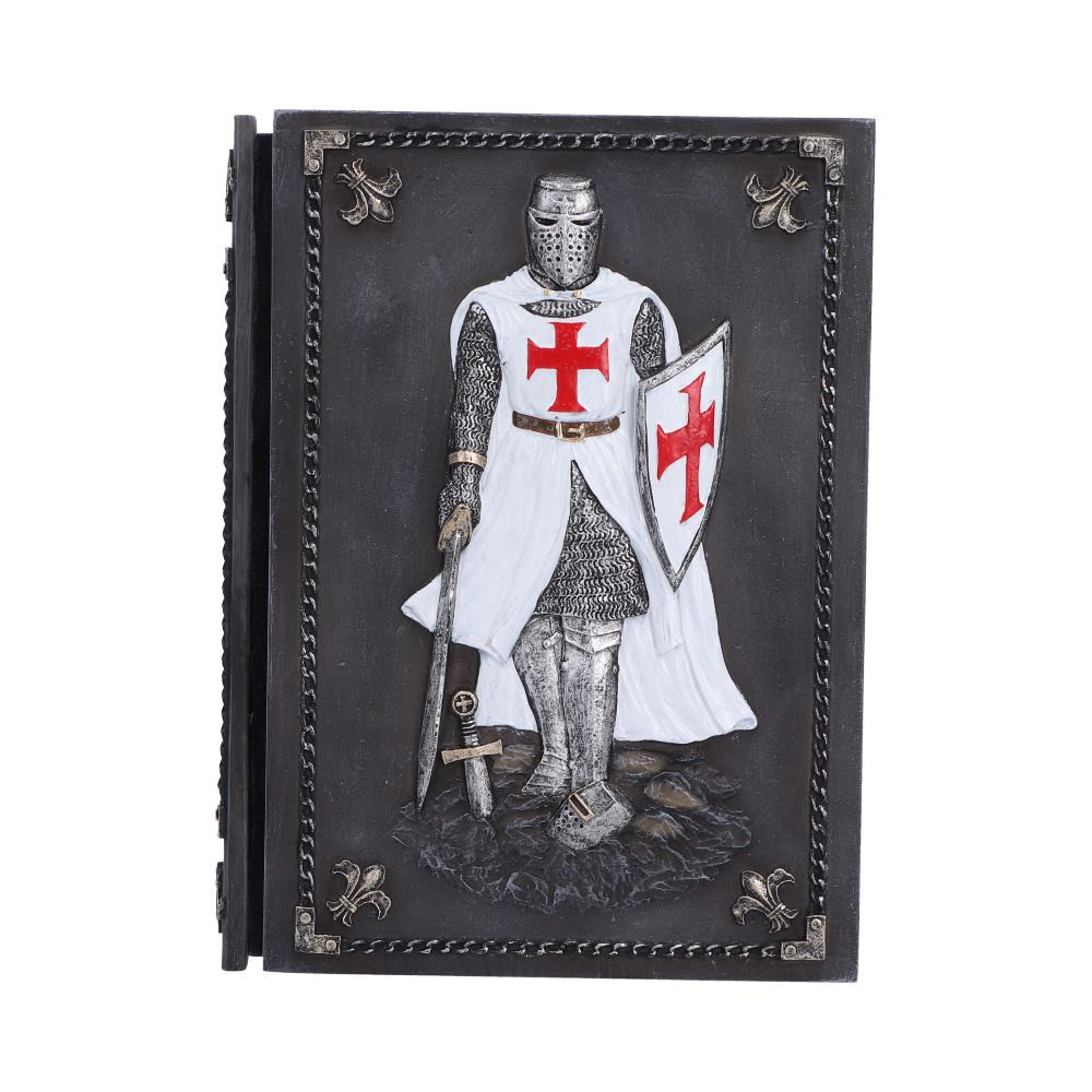 Templar’s Oath Journal is an originally designed Medieval Journal from Nemesis Now, combining historical inspiration with fantasy styling to create a unique writing accessory. Featuring detailed resin artwork of a Templar knight holding a sword and shield on the cover, a Templar shield crossed with two swords on the reverse, medieval accents, and plain pages ideal for note-taking, this journal is both decorative and practical. Packaged within a protective polybag, it is perfect for gifting or keeping safe for everyday use. Ideal for medieval enthusiasts, fantasy fans, history lovers and stationery collectors, Templar’s Oath Journal is a beautifully crafted piece that brings a touch of Templar heritage to your personal collection.