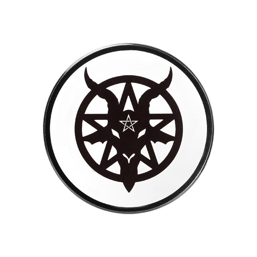 Add some devilish decor to your crypt. This Baphomet coaster will subtly show your dark side... 'If you know, you know'!