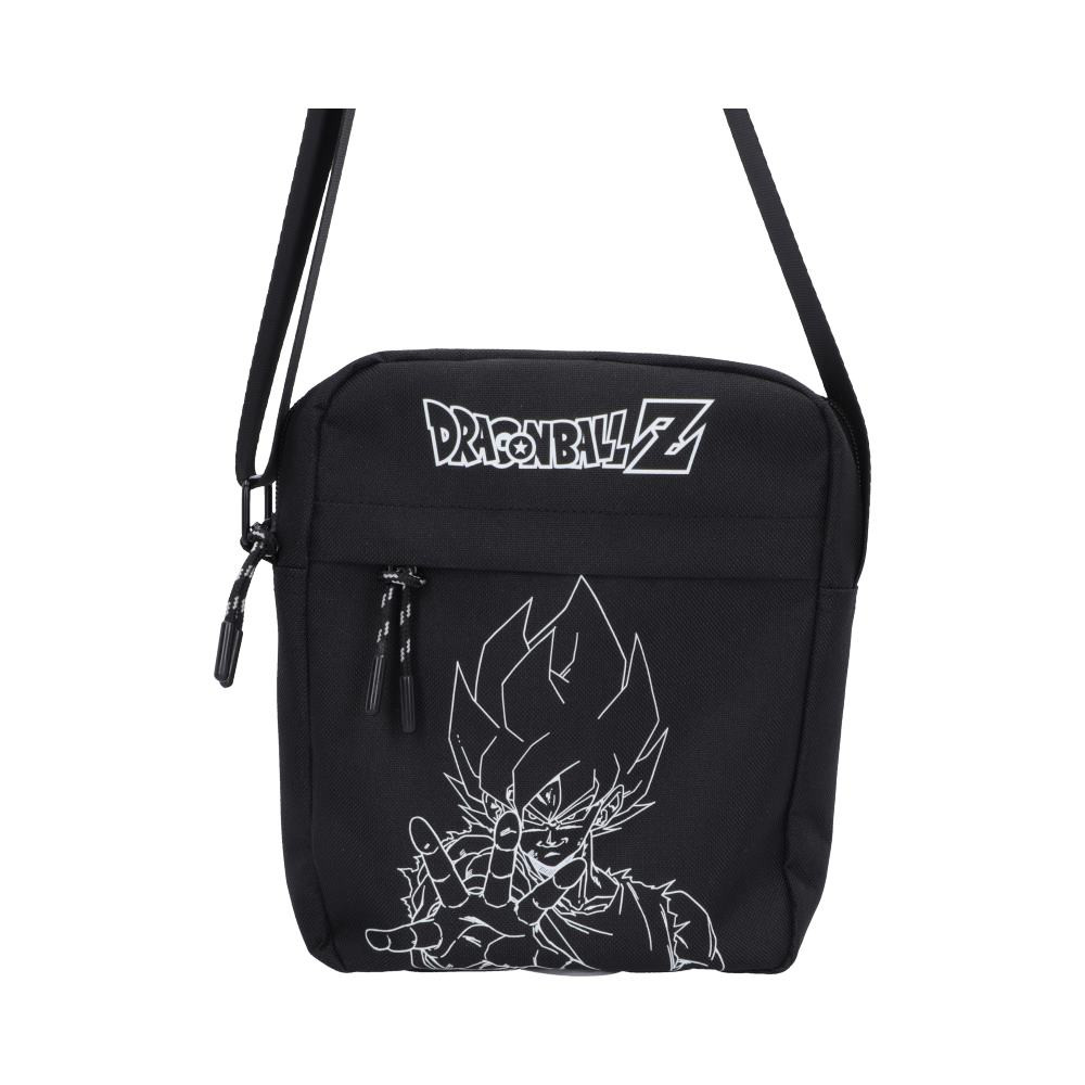 The Dragon Ball Z Super Saiyan Goku Crossbody Bag from Nemesis Now is a compact anime-inspired accessory featuring a sleek black design with a white sketch illustration of Super Saiyan Goku raising his hand, along with the Dragon Ball Z logo positioned above. It measures 22.8cm tall and includes a zipped main compartment, a smaller zipped front pocket for extra storage, and an adjustable shoulder strap for comfortable everyday wear. Packaged within a protective polybag to help ensure it arrives in excellent condition. Perfect for Dragon Ball Z fans, anime enthusiasts, manga collectors, and pop culture lovers, it’s a practical and stylish way to carry your essentials while showcasing your passion for one of anime’s most iconic series.