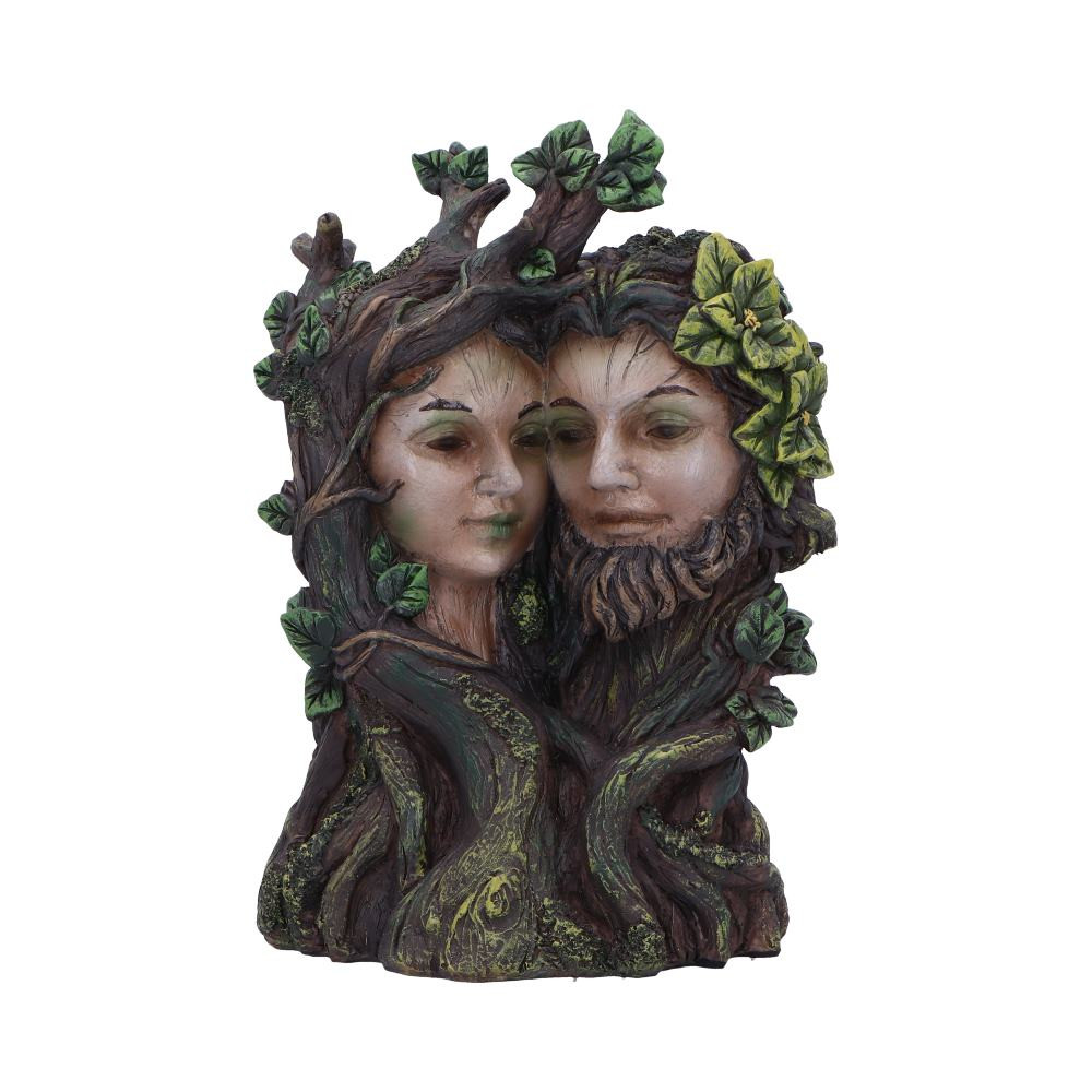 Add a touch of enchantment to your space with Entwined, a captivating decorative ornament featuring two faces delicately entwined within the roots and branches of a tree. Standing at 19cm in height, this stunning piece is cast in high-quality resin and expertly hand-painted, showcasing intricate details that evoke themes of spirituality, nature, and pagan mysticism. Ideal for those with an affinity for Wiccan and alternative decor, Entwined is securely packaged in protective polystyrene and boxed to ensure safe delivery. Bring the magic of nature into your home with this mesmerizing ornament.