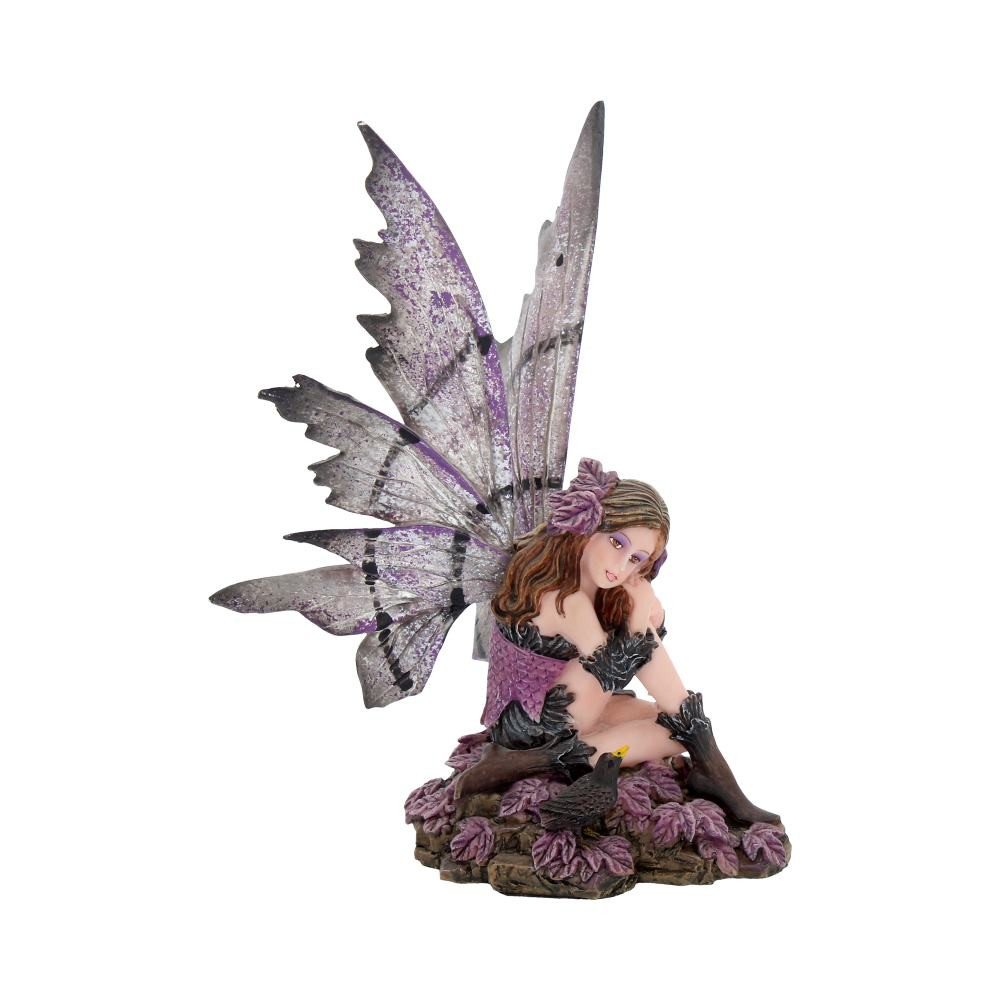 From alternative brand Nemesis Now, this forlorn Fairy figurine is fantastic for calming any room. Alone on the brown rocky ground, leaves turning to purple with autumn around her, a young Fairy sits, light auburn hair tumbling over her shoulders. Ethereal purple wings flutter behind her, the colours muted, as she rests her check on her knee. By her side, a brown starling looks up at her admiringly. Cast in high-quality resin before being painstakingly hand-painted, this autumnal Fairy is a great gift for any wistful romantic you may know.