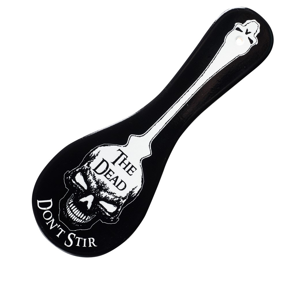 A uniquely designed spoon rest for those that are looking for darkly distinctive home wares. This piece will look stunning by your hob as a fully functional spoon rest or hung on the wall as a darkly fun addition to your kitchen!