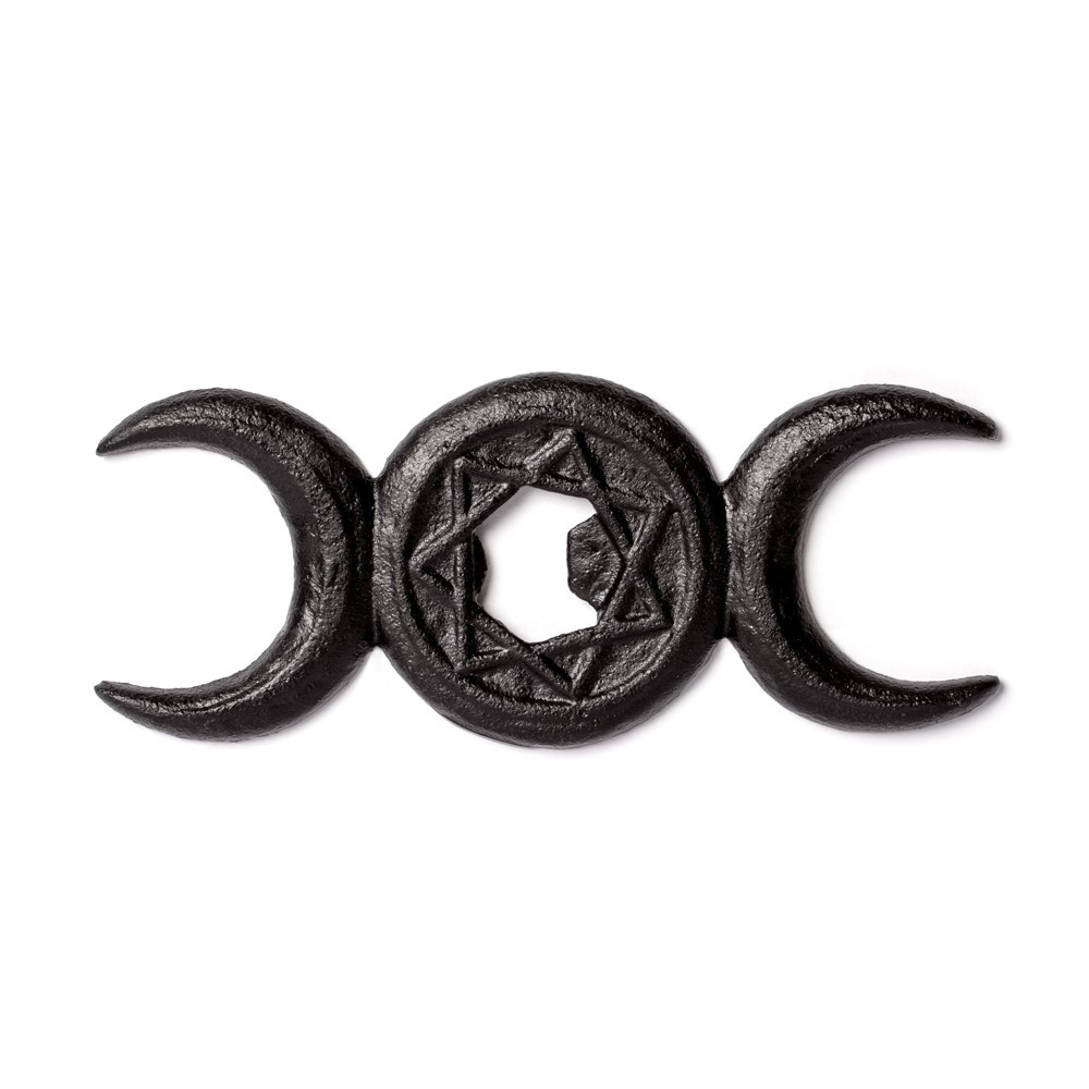 The waxing, waning and full moon flow through the aspects of the triple goddess Maiden, Mother and Crone. A profound symbol of the cycles of nature, the feminine divine, and the mysteries of life, death, and rebirth.