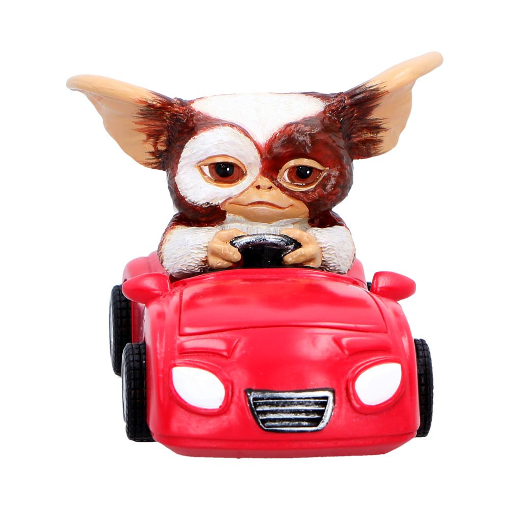 The Gremlins Gizmo Joy Ride figurine from Nemesis Now is an officially licensed collectible inspired by a classic scene from the iconic 1980s film. It features Gizmo sitting in a red car, expertly cast in high-quality resin and hand-painted with film-accurate detailing, standing at a compact 6.7cm tall. Packaged in an officially licensed Gremlins gift box, making it a great gift or display piece. Perfect for Gremlins fans, 80s movie lovers, and pop culture collectors, this charming figurine adds a fun dose of nostalgic magic to any collection.