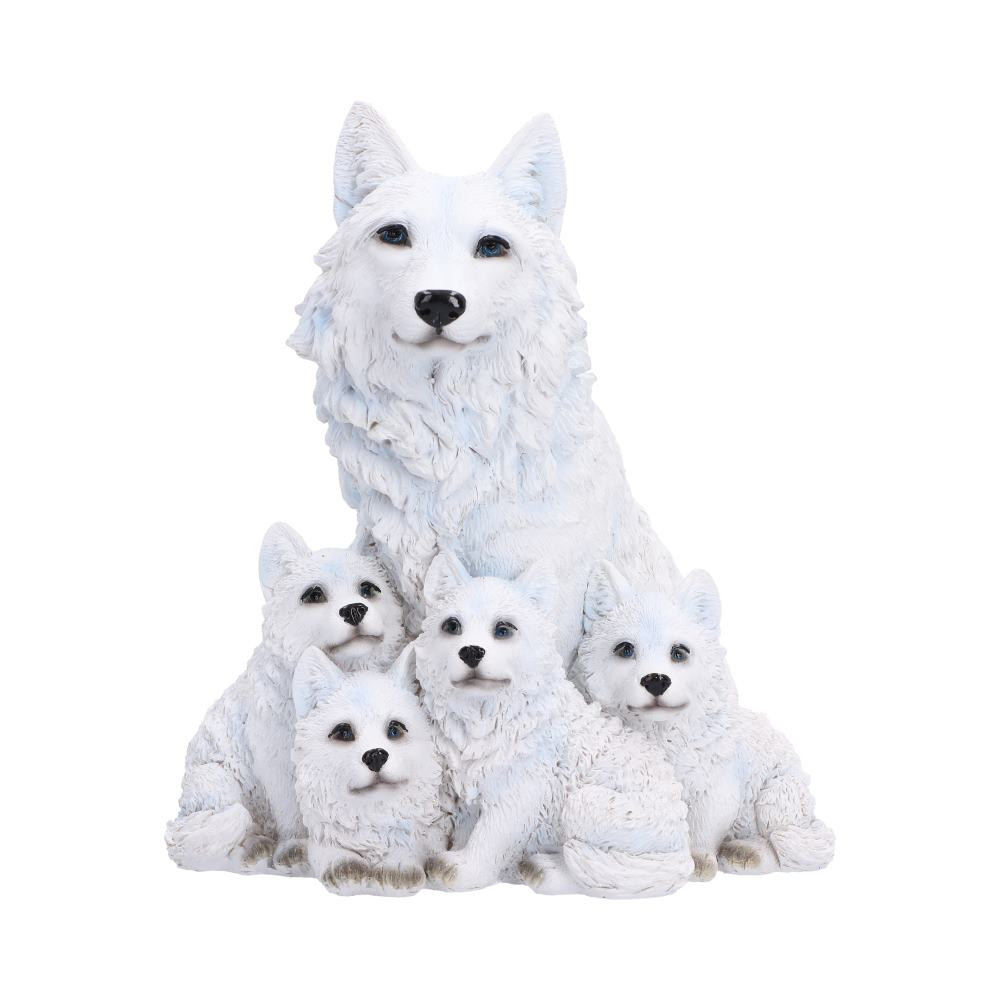 The Arctic Bond Figurine is a beautifully crafted wolf family figurine, featuring a mother wolf and her four cubs huddled together in a heart-warming display of connection and protection. Expertly hand-painted in a snow-white finish, each wolf is sculpted with intricate fur detailing to capture the beauty of the Arctic wilderness. Packaged securely, this figurine is perfect for wildlife lovers, animal enthusiasts, and collectors seeking a unique nature-inspired piece. Bring the spirit of the wild into your home with this charming wolf family figurine, designed to create a captivating display in any collection.