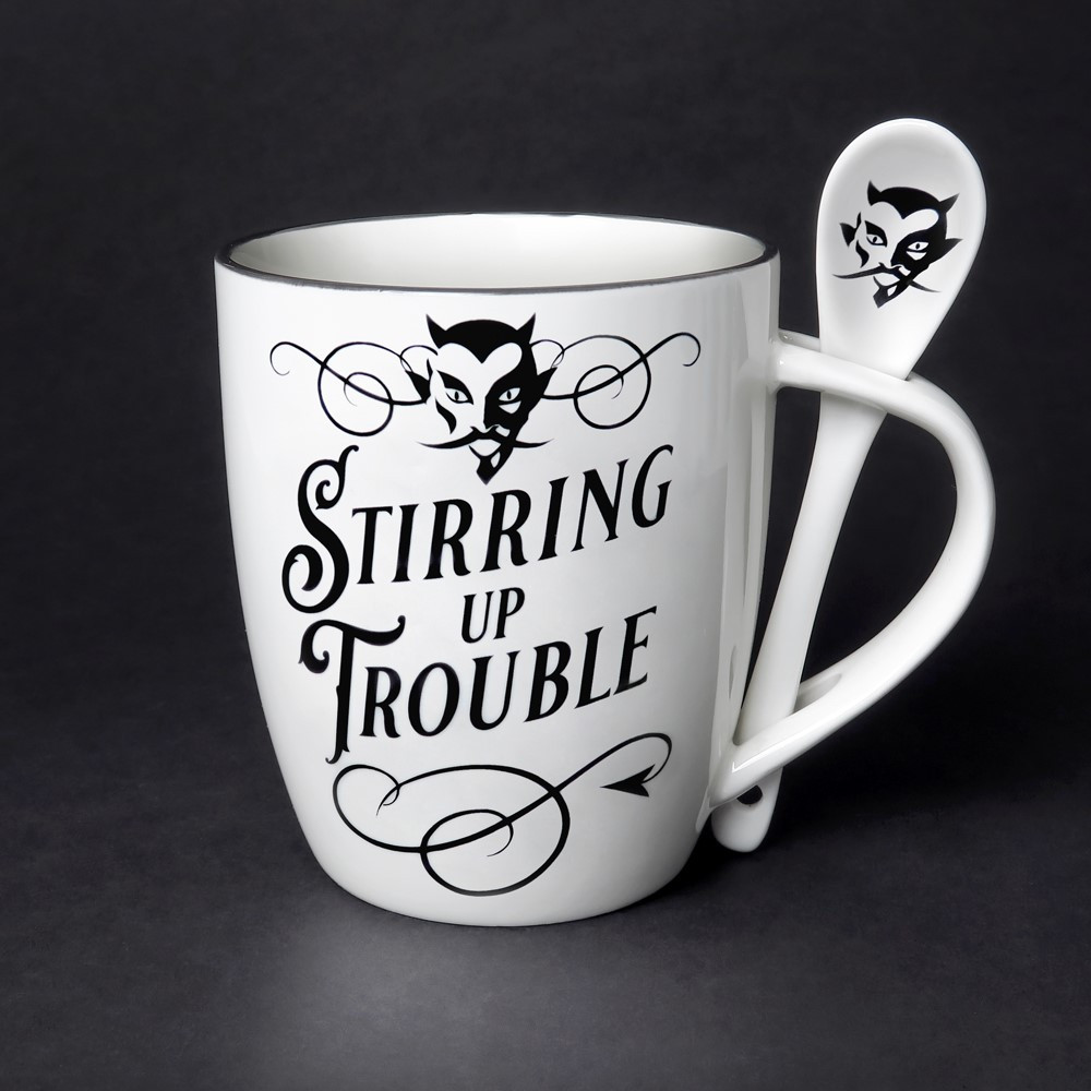 Cause a stir with these incredible mug and spoon gift sets! Perfect for that tea or coffee loving friend! Or maybe a little treat just for you, it will truly serve you a fiendishly good brew! This extraordinary mug and spoon set forms part of the exciting Home & Gift Collection by Alchemy.