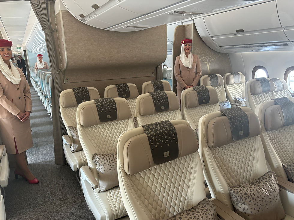 La cabine Premium Economy à bord de l'A350-900 d'Emirates