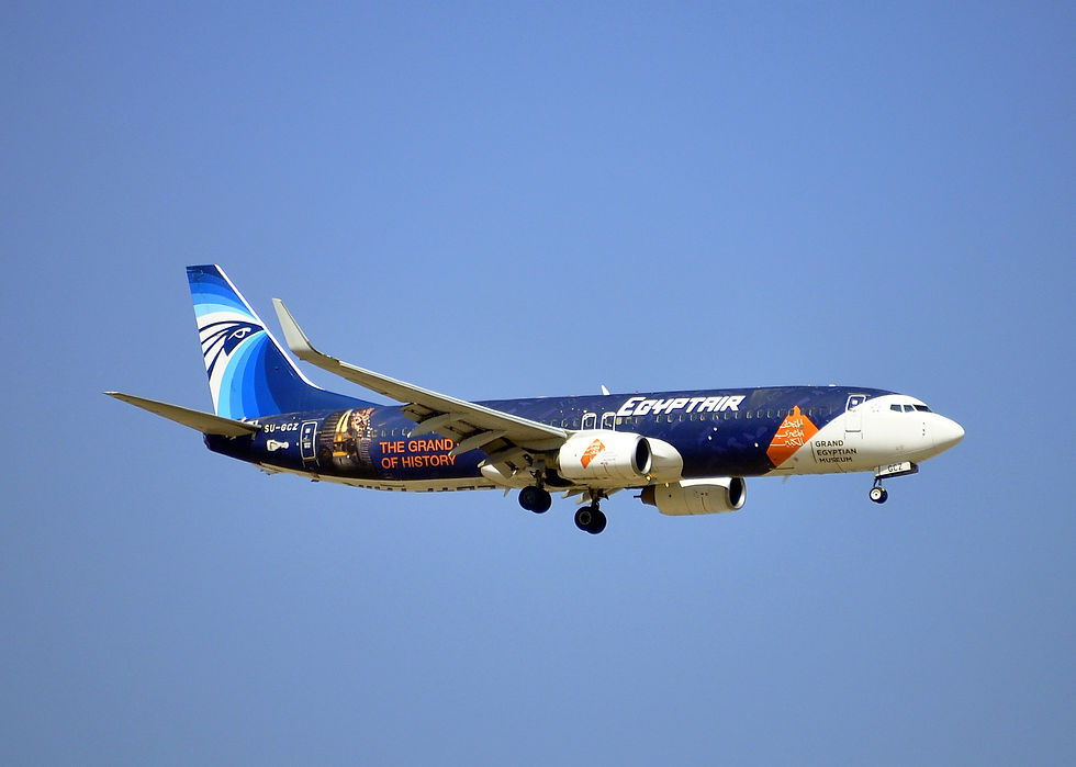 Le Boeing 737-8 MAX immatriculé SU-GCZ aux couleurs du musée du Caire
