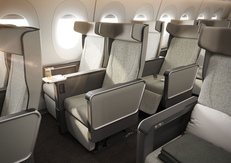 La cabine Premium Economy de 40 sièges est configurée en 2-4-2 Qantas / gate7