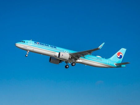 Korean Air présente son premier Airbus 321neo. La compagnie en attend trente exemplaires d'ici 2027.