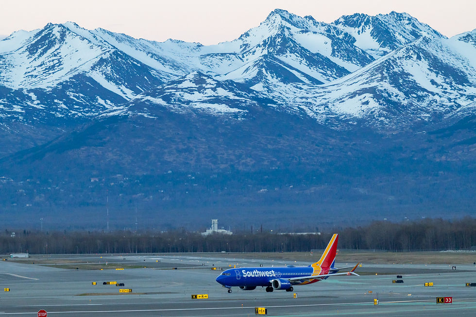 arrivée du vol Southwest 3094 à Anchorage 