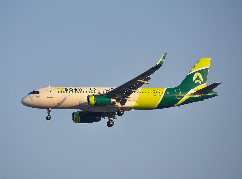 L'Airbus A320 de flyaden baptisé Al-Mu'alla (المعلا)