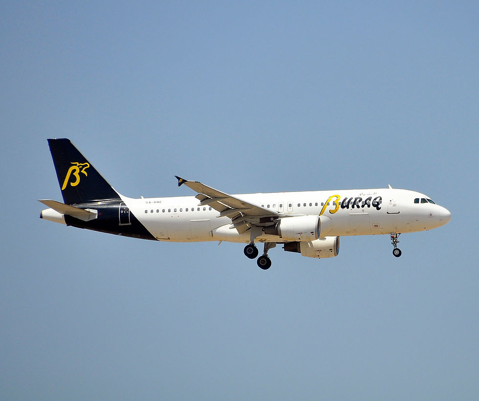 Un Airbus A320 de Buraq Air , compagnie basée à Tripoli.
