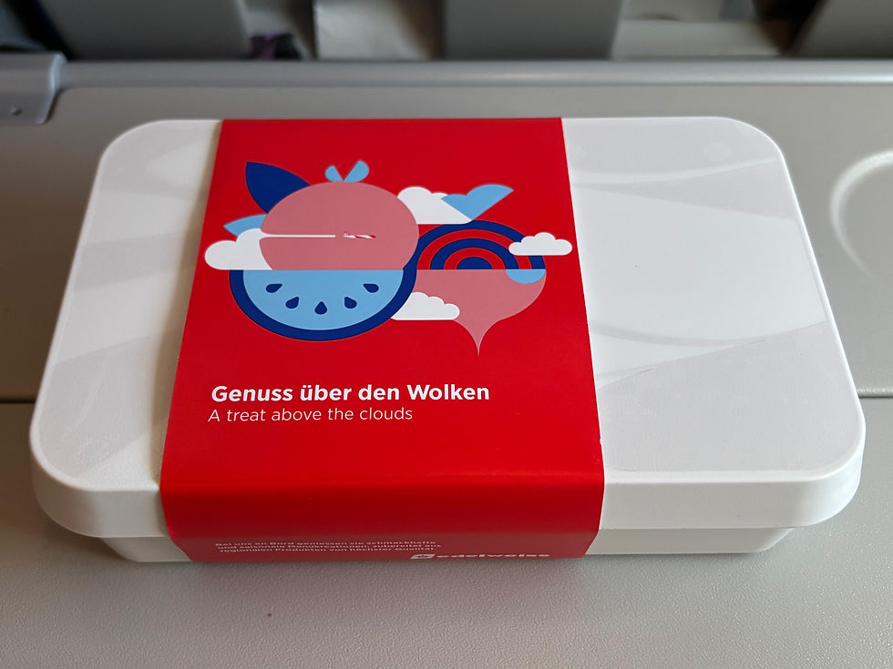 la boite du petit déjeuner d'Edelweiss entre Vancouver et Zurich / gate7