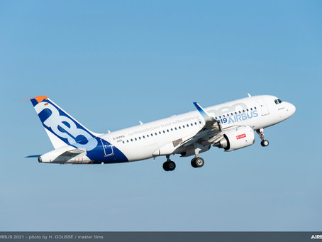 Premier vol d'un A319neo avec 100% de carburant durable