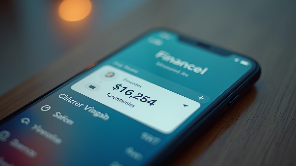 close-up view of a smartphone screen showing a financial app interface