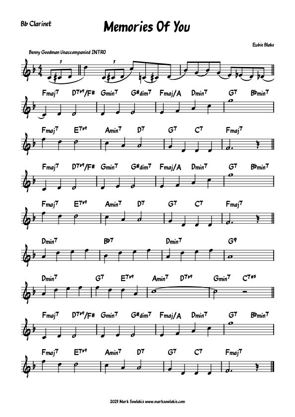 Ten Essential Tunes For Jazz Clarinet Students