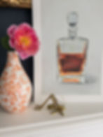 Vintage and Modern Bourbon Decanter Paintings by Billi French - Yellows