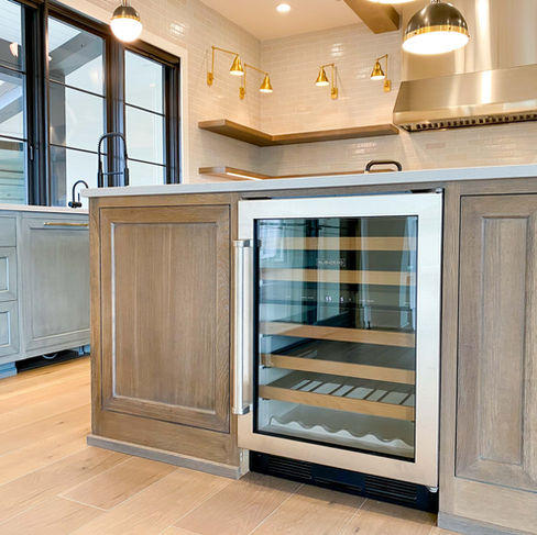 wine fridge in island